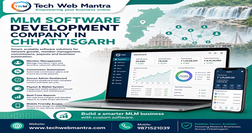 Best MLM Software Development Company in Chhattisgarh TECH WEB MANTRA