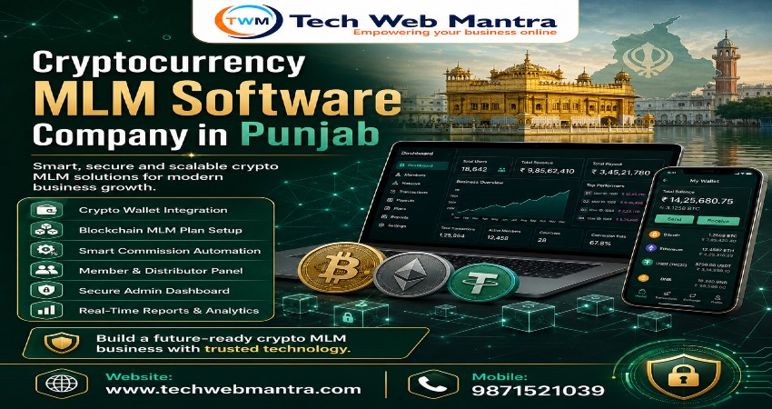 Cryptocurrency MLM Software Company in Punjab | Tech Web Mantra +91 9871521039
